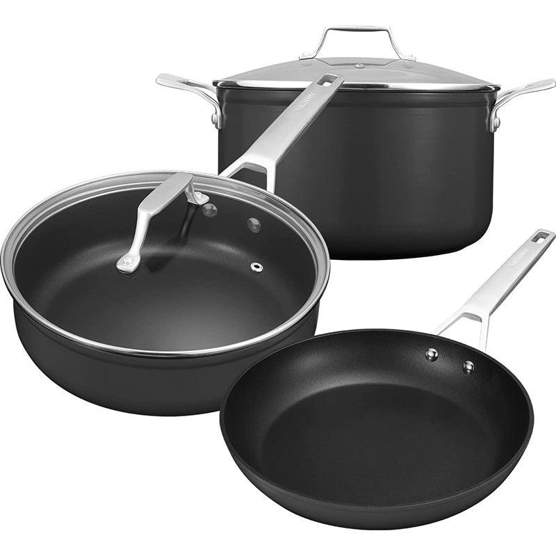 MSMK 5-Piece Non Stick Pans with Stock Pot, Scratch-resistant