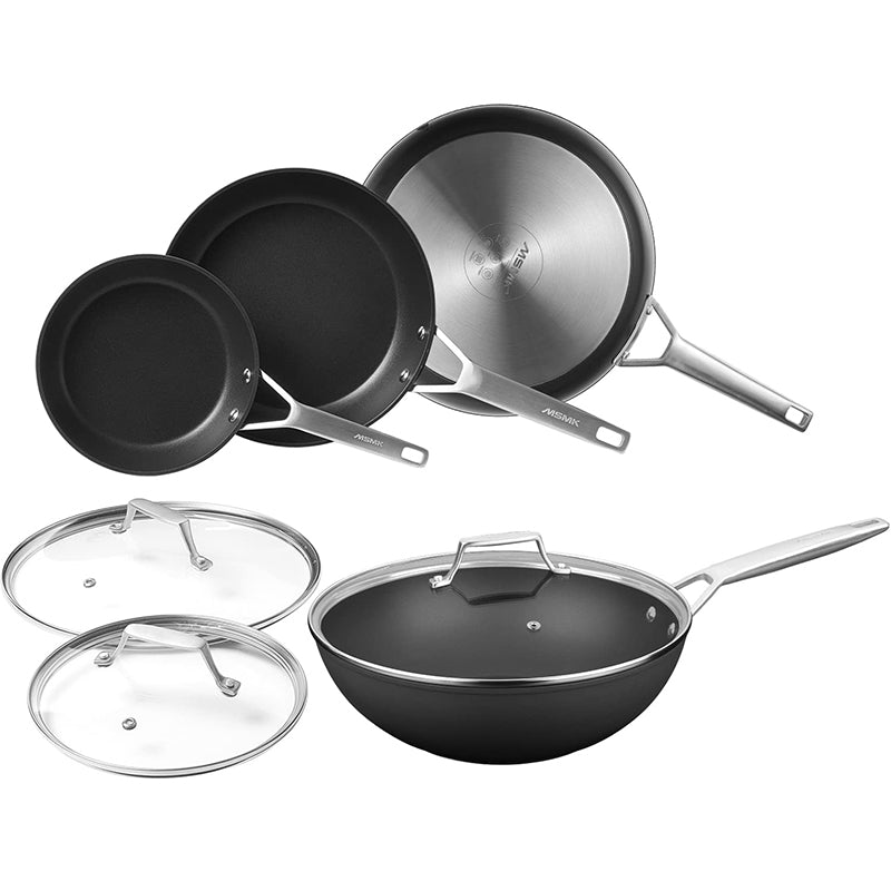 MsMk Large 4.5 Quart Saute Pan with lid, Fried Chicken Burnt also Nonstick,  Non-Toxic, Stay-Cool Handle, Scratch-resistant, Peeling-resistant